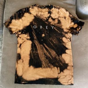 Obey Large tie dye acid bleach t-shirt large